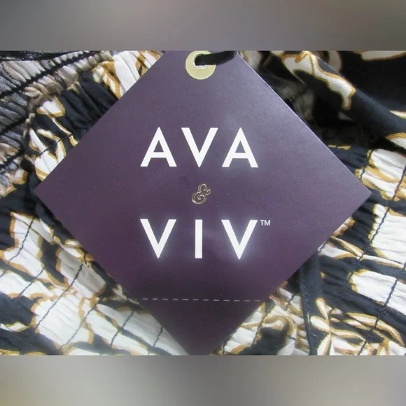 Women's Puff Elbow Sleeve Peplum T-Shirt - Ava & Viv Black Floral - Picture 5 of 7